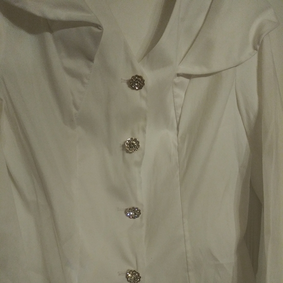 Samuel Dong Collared Button Down Top M - Picture 7 of 7